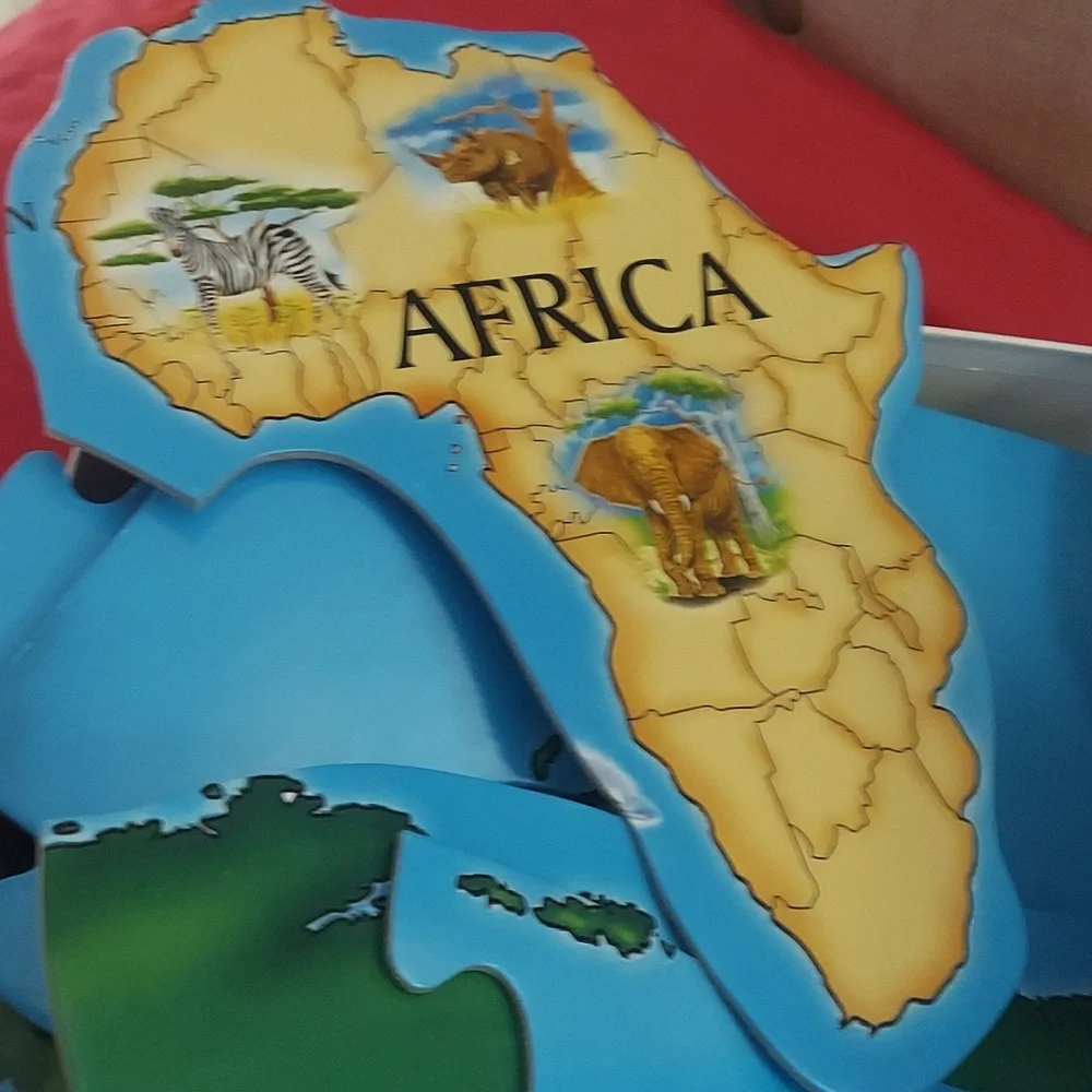 33 Pc Melissa & Doug World Map Extra Large Fun Floor Puzzle 2x3 Feet 6+